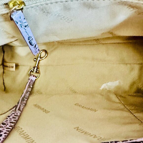 BRAHMIN MINI SIDNEY METALLIC VIOLET WONDERLAND MELBOURNE LEATHER CROSSBODY $225 - Picture 7 of 10